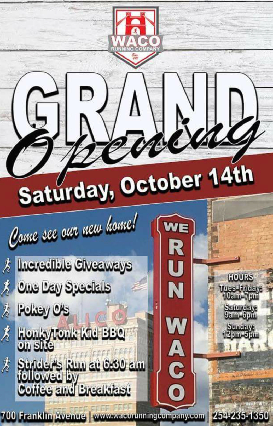 Grand opening Waco Running Co. Downtown Waco