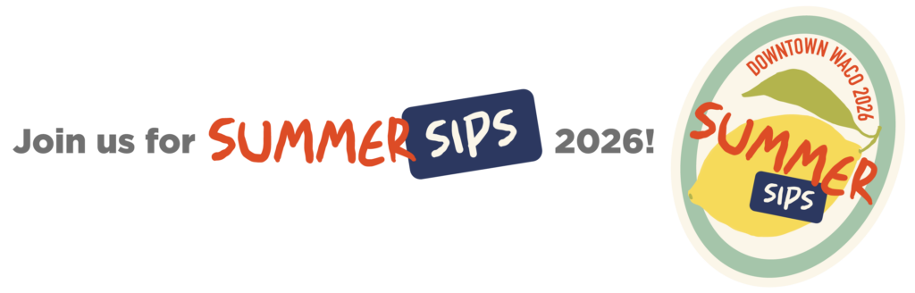 "Join us for Summer Sips 2026" text in bold, with a lemon-themed logo on the right. Vibrant, inviting design conveying a lively, fun event.